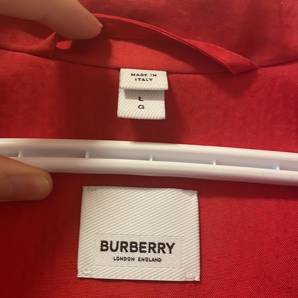 BURBERRY Logo Patch Zip-up Nylon Track Jacket In White Red Reflective oversize L - Picture 3 of 10